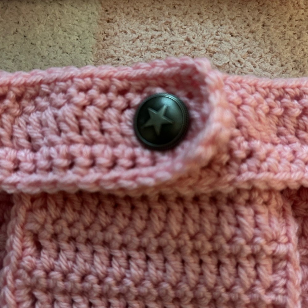 Pink and White Crochet Newborn Cowgirl Set - Picture 4 of 5
